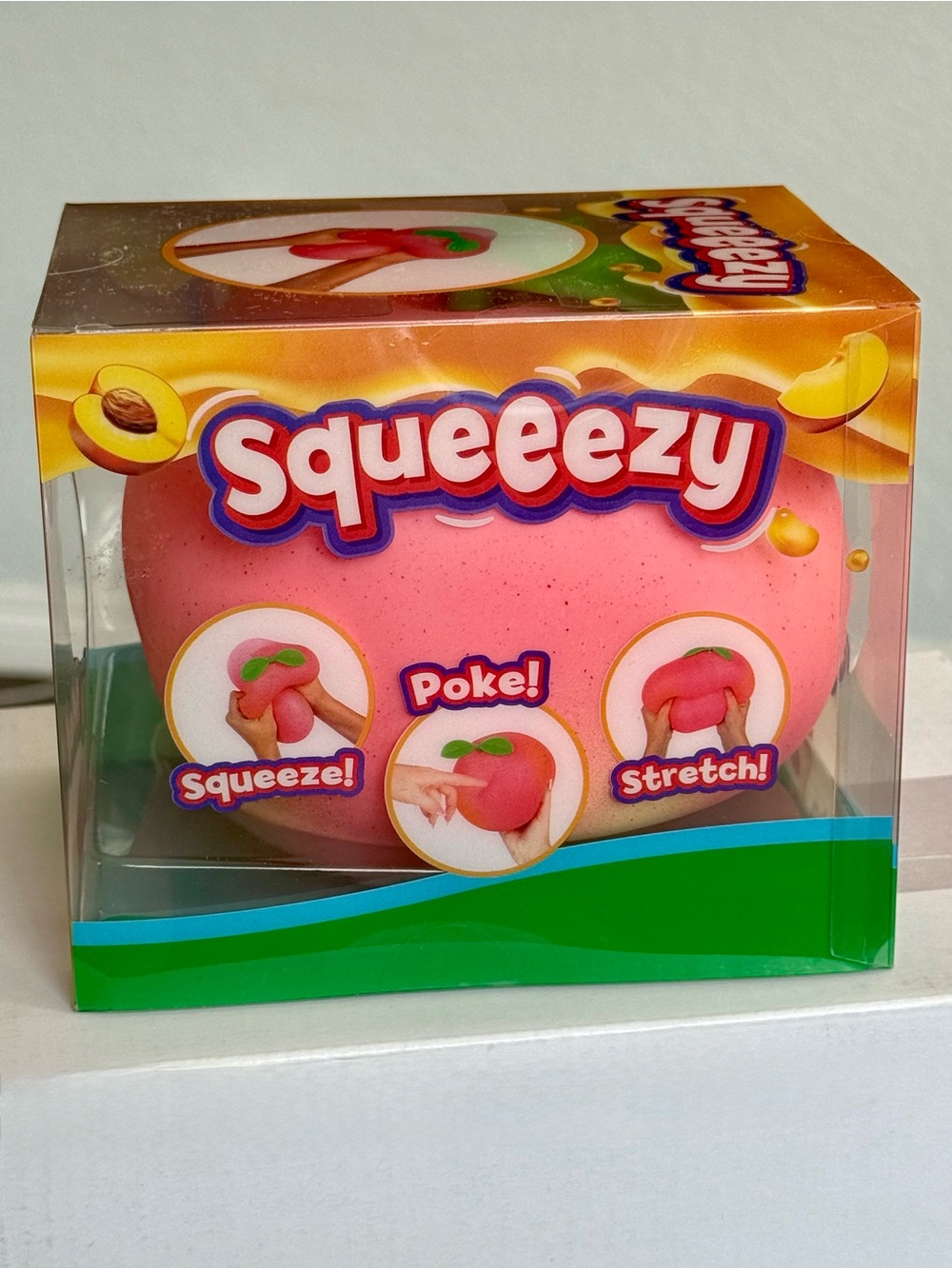 🍑AUTHENTIC Sunny Days Squeeezy Peach Jumbo Squishy Sensory Fidget Toy VIRAL HTF